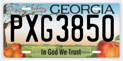 GA license plate PXG3850