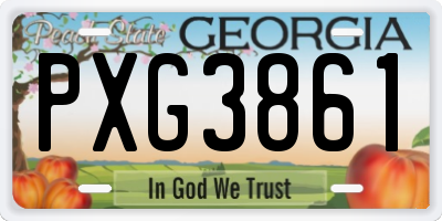 GA license plate PXG3861