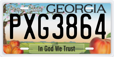 GA license plate PXG3864