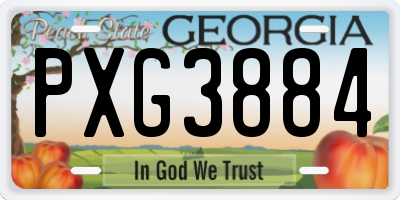 GA license plate PXG3884