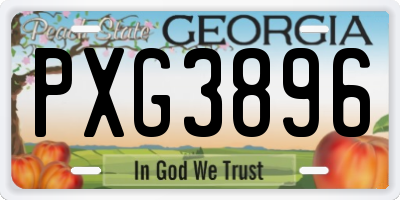 GA license plate PXG3896