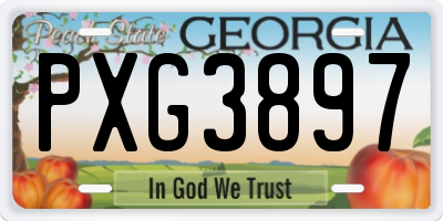 GA license plate PXG3897