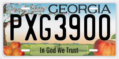 GA license plate PXG3900