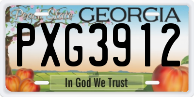 GA license plate PXG3912