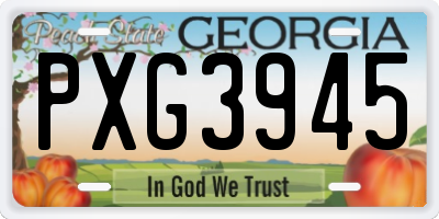 GA license plate PXG3945