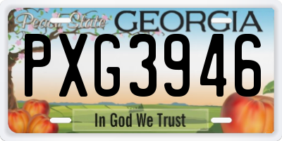 GA license plate PXG3946