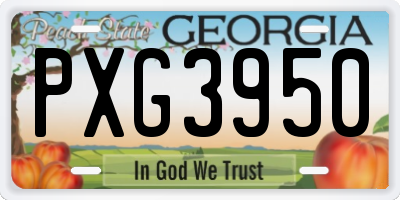 GA license plate PXG3950