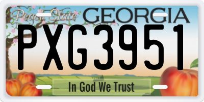 GA license plate PXG3951