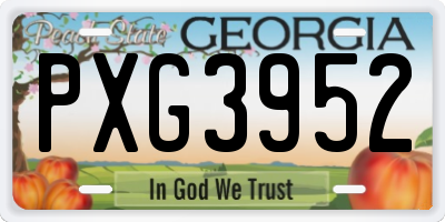 GA license plate PXG3952