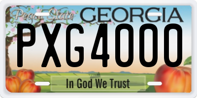 GA license plate PXG4000