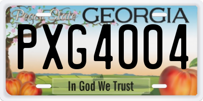 GA license plate PXG4004