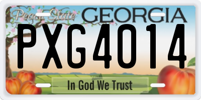 GA license plate PXG4014