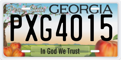 GA license plate PXG4015