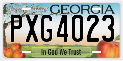 GA license plate PXG4023
