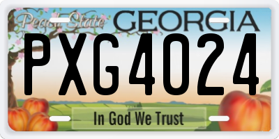 GA license plate PXG4024