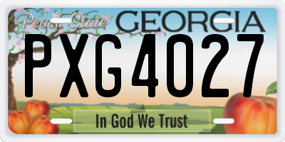 GA license plate PXG4027