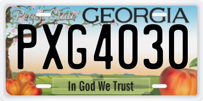 GA license plate PXG4030