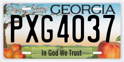 GA license plate PXG4037