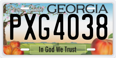 GA license plate PXG4038