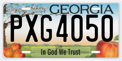 GA license plate PXG4050