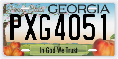 GA license plate PXG4051