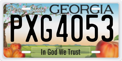GA license plate PXG4053