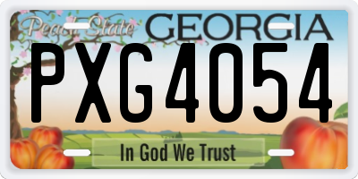 GA license plate PXG4054
