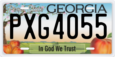 GA license plate PXG4055