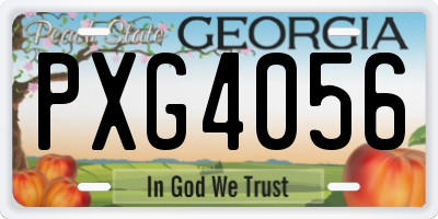 GA license plate PXG4056