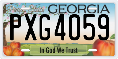 GA license plate PXG4059