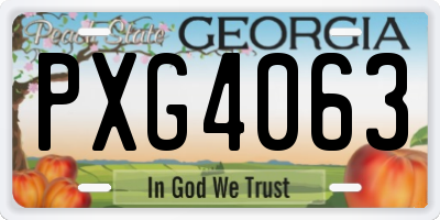 GA license plate PXG4063