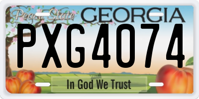 GA license plate PXG4074