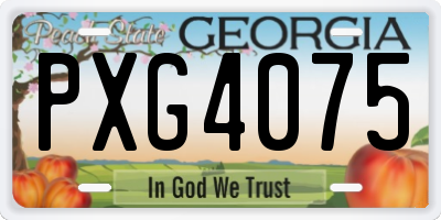 GA license plate PXG4075