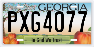 GA license plate PXG4077