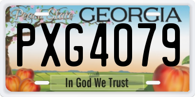 GA license plate PXG4079