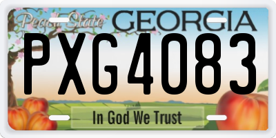 GA license plate PXG4083