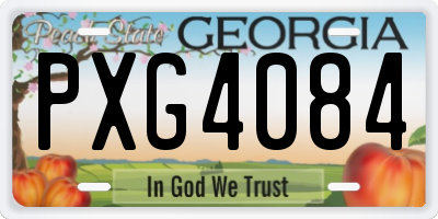 GA license plate PXG4084