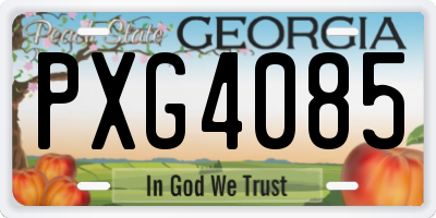 GA license plate PXG4085