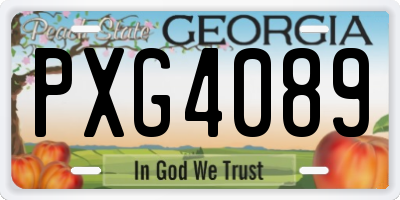 GA license plate PXG4089