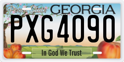 GA license plate PXG4090