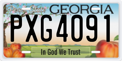 GA license plate PXG4091