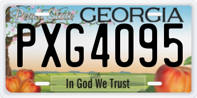 GA license plate PXG4095