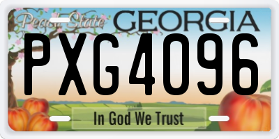 GA license plate PXG4096