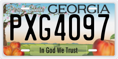 GA license plate PXG4097