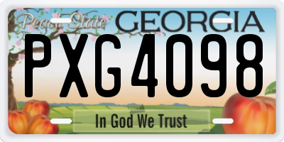GA license plate PXG4098
