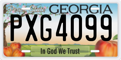 GA license plate PXG4099
