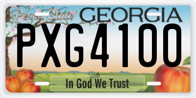 GA license plate PXG4100