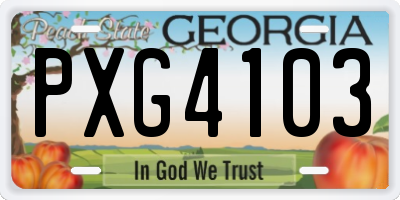 GA license plate PXG4103