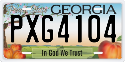 GA license plate PXG4104