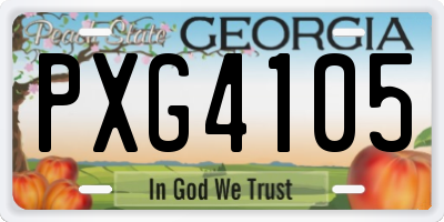 GA license plate PXG4105